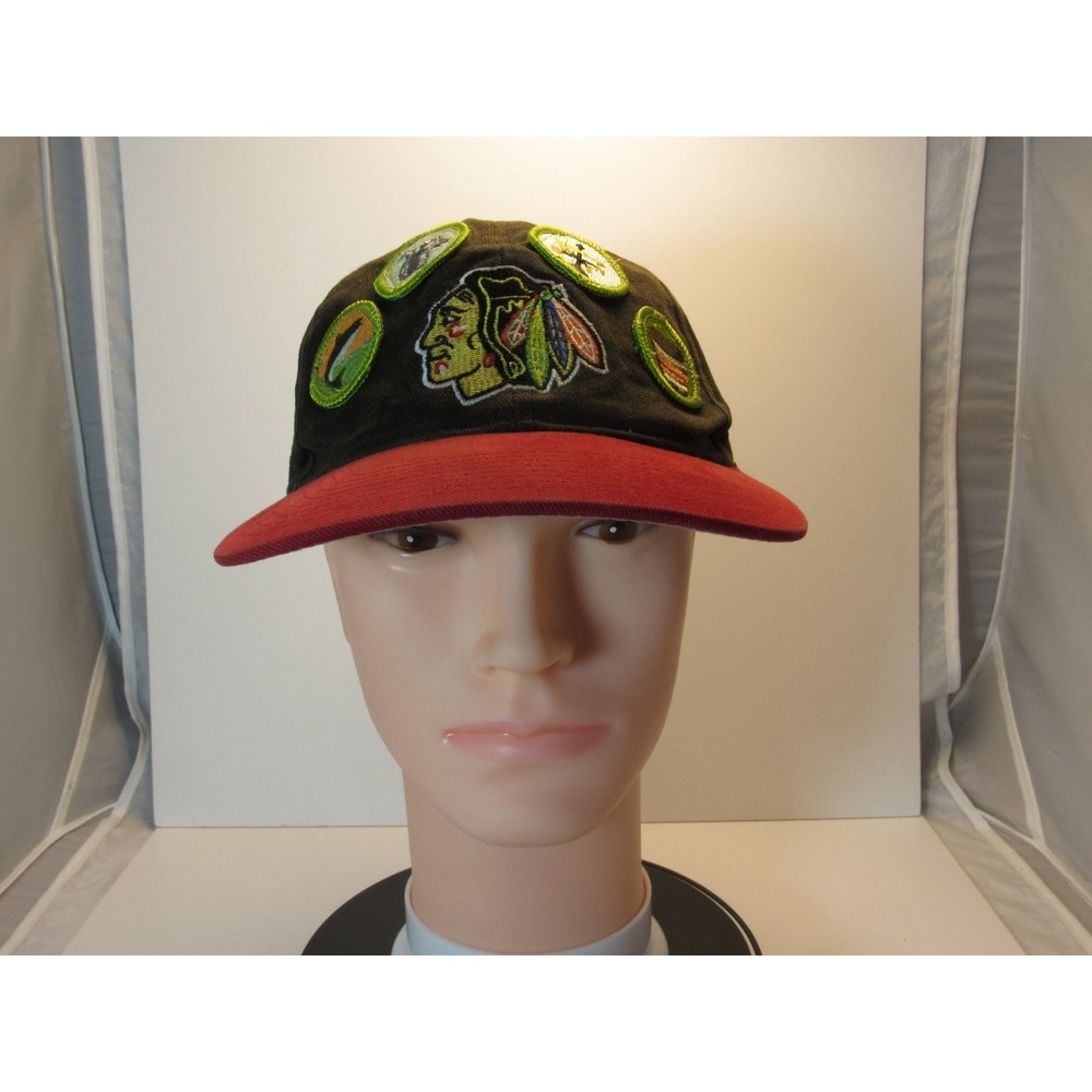 Chicago Blackhawks‎ Hat Starter Men's Black Red NHL Snapback Vintage Boy Scouts